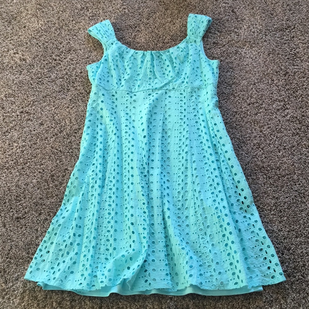 Adorable light teal cut out dress